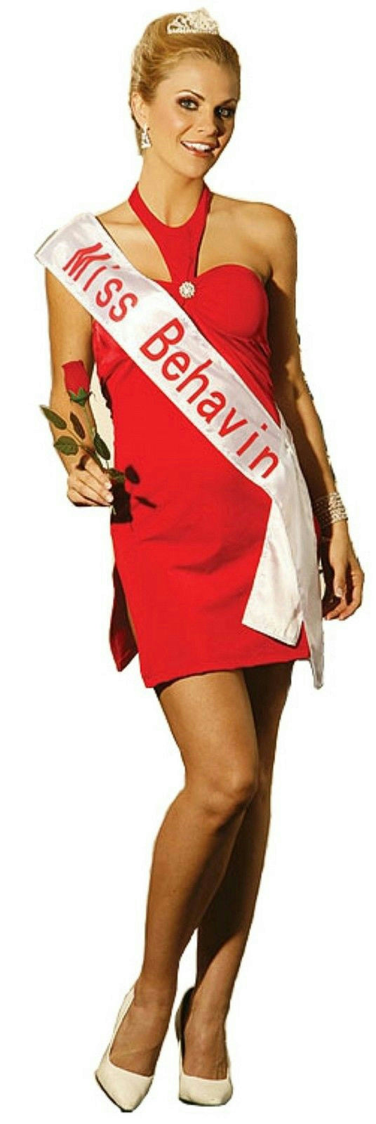Beauty Contest Winner Miss Behavin Adult Sexy Red Dress Plus Size 1X/2X