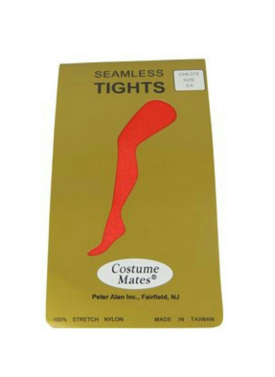 Red Child Seamless Tights 100% Stretch Nylon Pantyhose Size 6-9 Medium