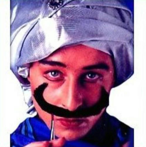 Black Swami Mustache Self Adhering Facial Hair Disguise