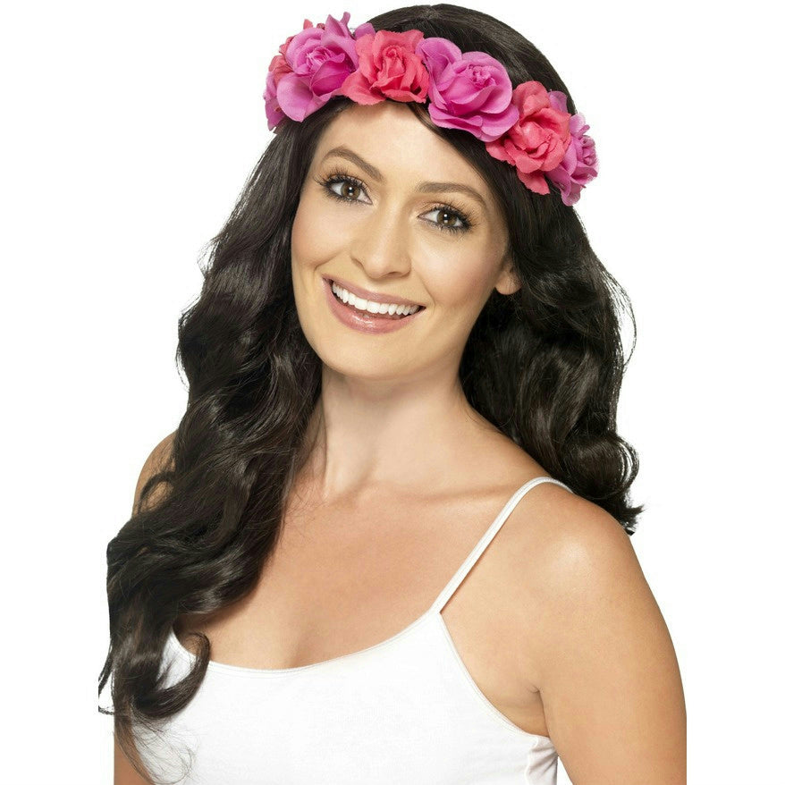 Carole Baskin Women's Pink Flowers Floral Halo Headband