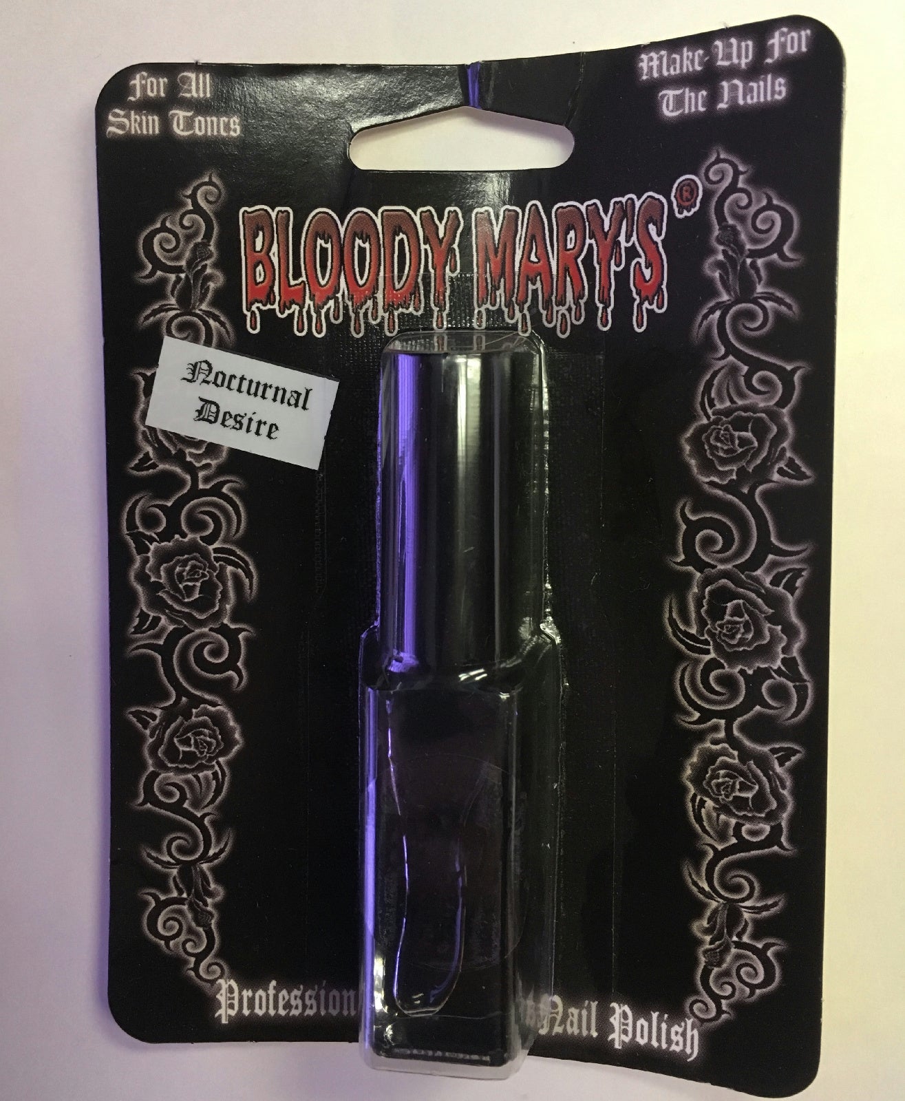 Bloody Mary's Nocturnal Desire Black Goth Professional Hollywood Nail Polish