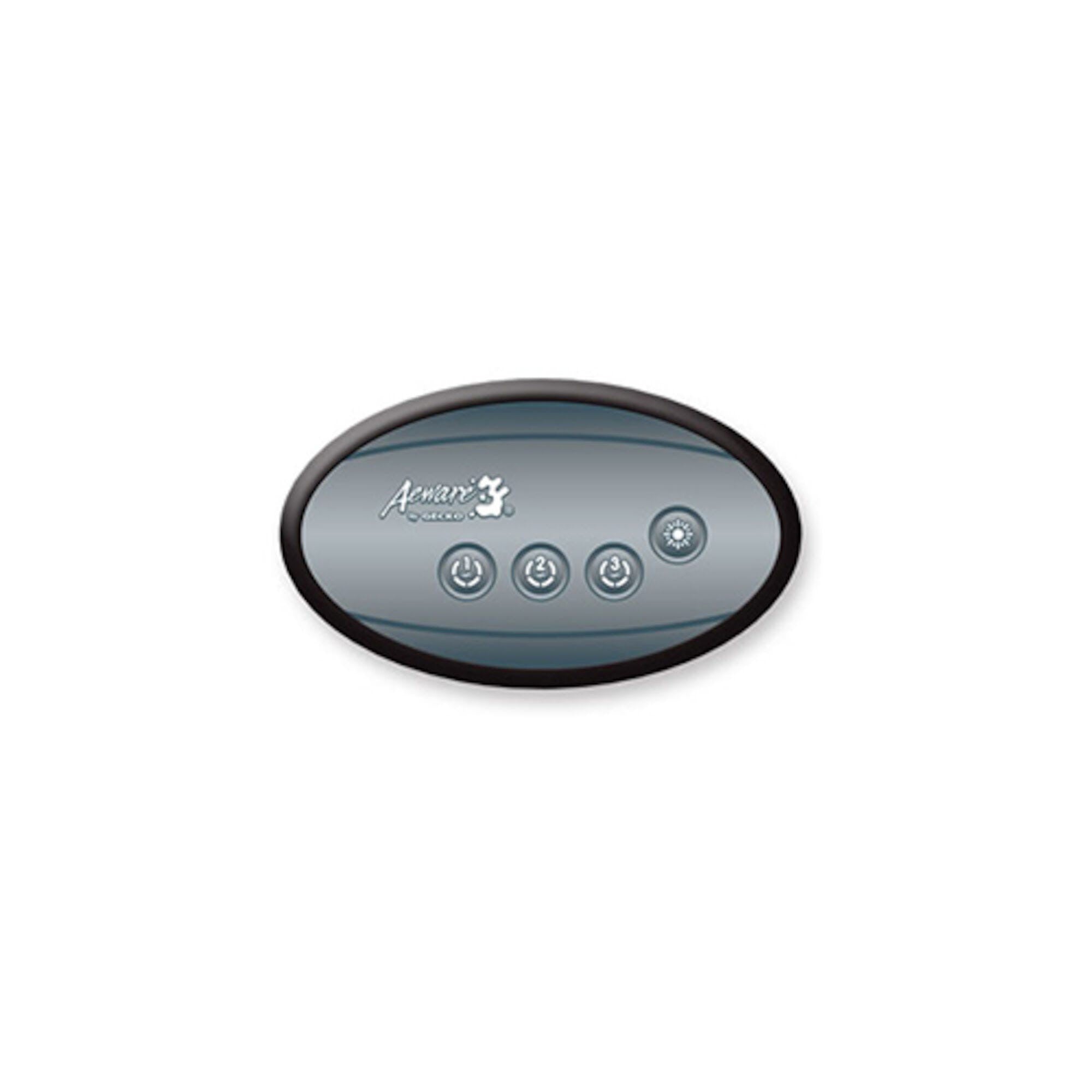 Spaside Control, Gecko IN.K120-3OP Auxiliary, 4-Button, No Readout, Pump1-Pump2-Pump2-Light, 20' Cable : 0607-005019