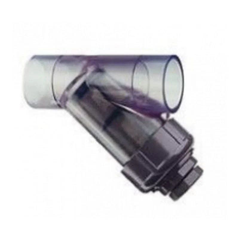 3/4" Spears Clear PVC Y-Strainer - SOC - FKM - SS8 Mesh (YS32S8-007CL)