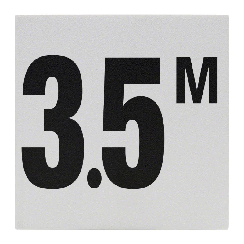 3.5 M Ceramic Skid Resistant Tile Depth Marker 6 Inch x 6 Inch with 4 Inch Lettering
