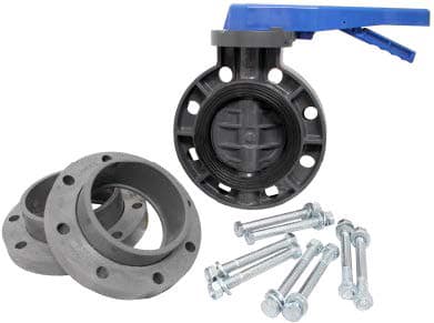 Lasco 3" 711 Series Butterfly Valve & Flange Kit With Stainless Steel Bolts