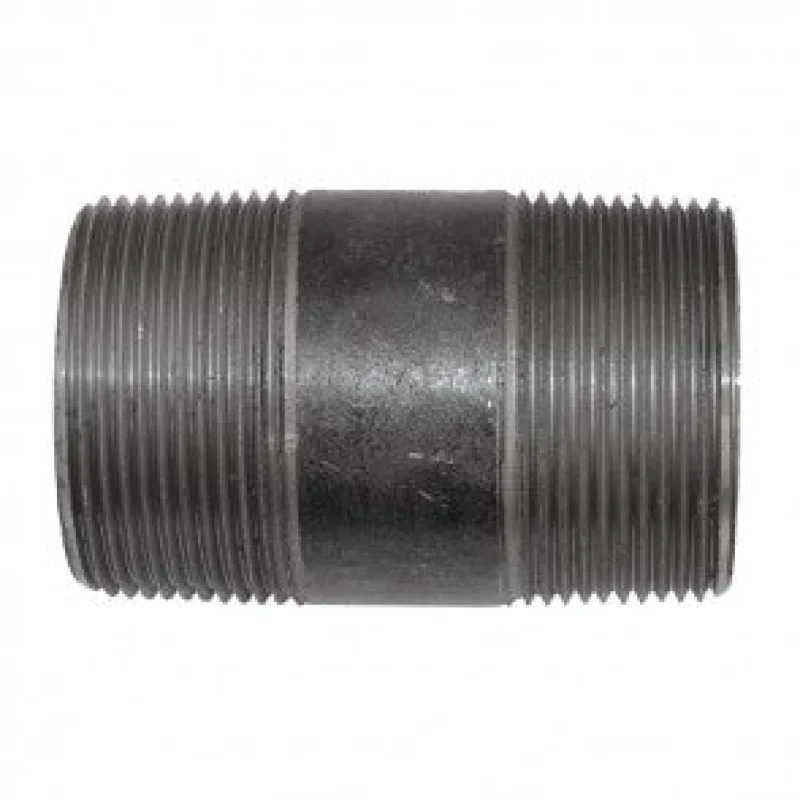 3/8" X 7" Black Malleable Iron Nipple (10367)