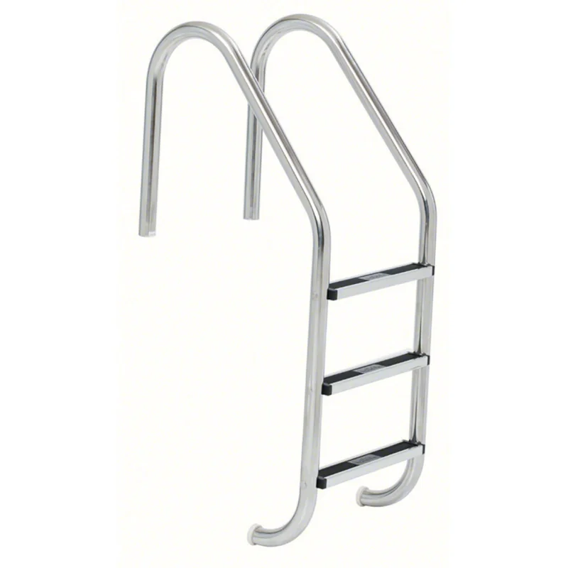 3-Step 35 Inch Wide Standard Plus Commercial Ladder 1.90 x .145 Inch - Stainless Steel Treads