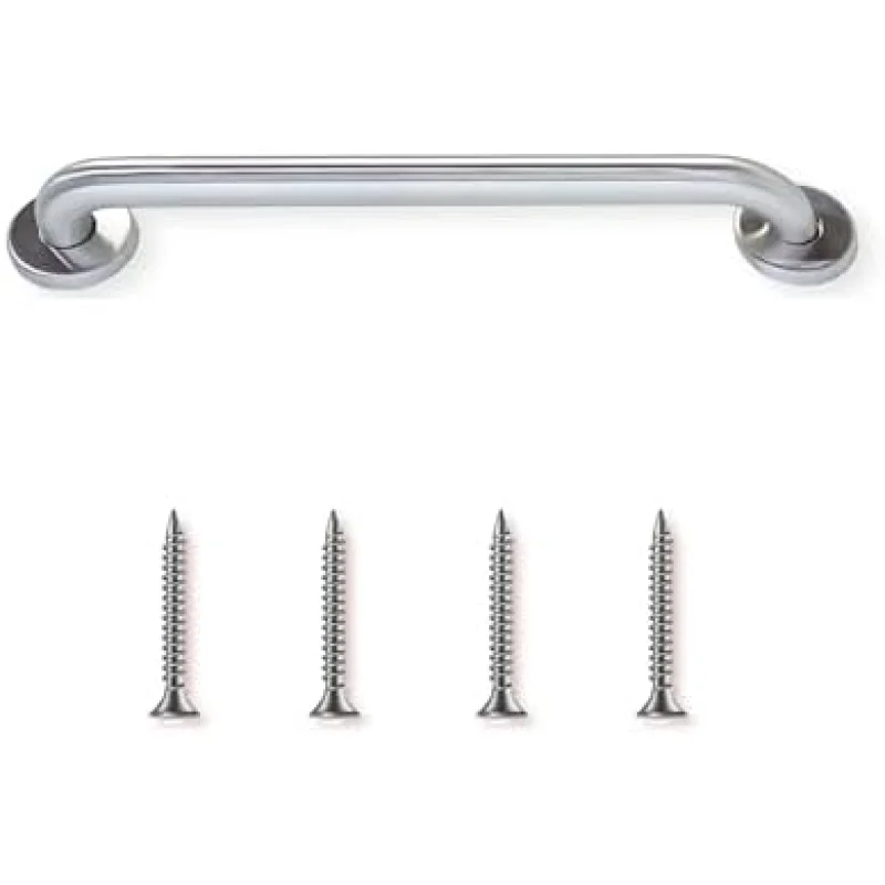 30 Shower Handle Peened Grip | 304 Stainless Steel Bathroom Grab Bars for Seniors, Handicap Grab Bars | ADA Shower Bars Safety for Elderly Holds Upto 400lbs, Grab Bars for Bathtubs and Showers