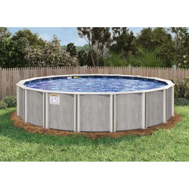 33' Round Above-Ground Pool with 52" Resin Wall & Step | River Bend | 40-Year Warranty