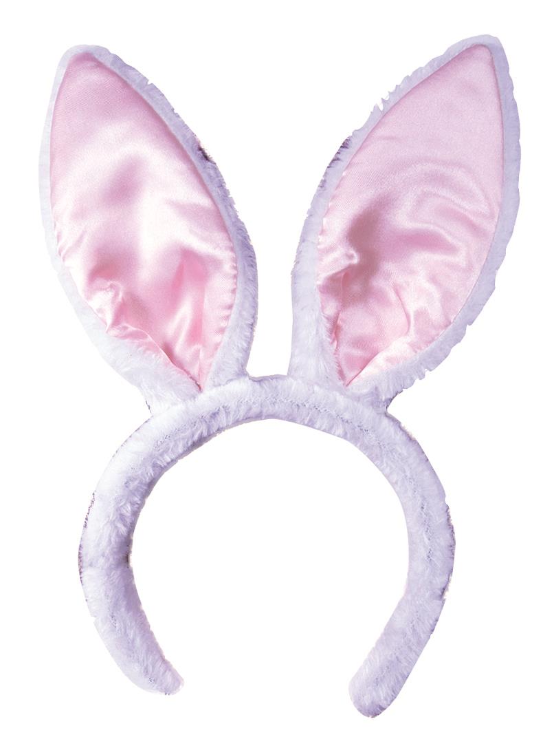 White and Pink Bunny Rabbit Easter Ears Headband Costume Accessory