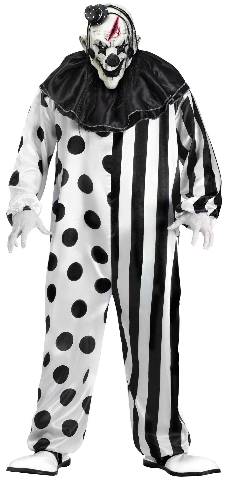 Black and White Killer Clown Adult Costume