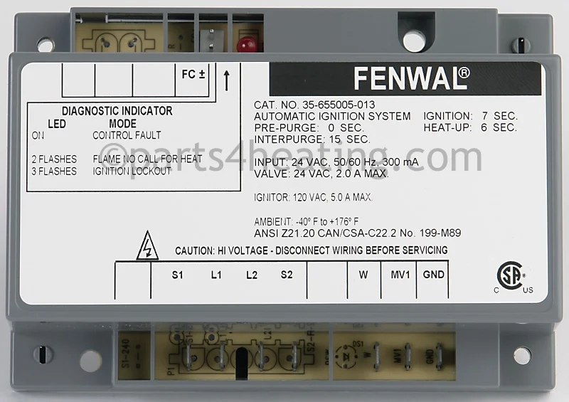 Kidde-Fenwal35-655005-01324 VAC Hot Surface Ignition Control Board