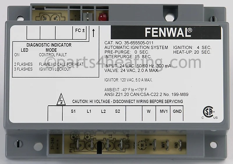 Kidde-Fenwal35-655505-01124 VAC Hot Surface Ignition Control Board Board