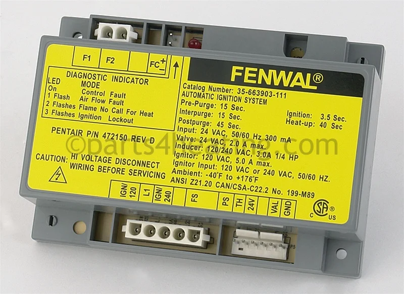 Kidde-Fenwal35-663903-111Ignition Control Board 24 VAC Hot Surface Dual Speed With Blower Control Board CSA
