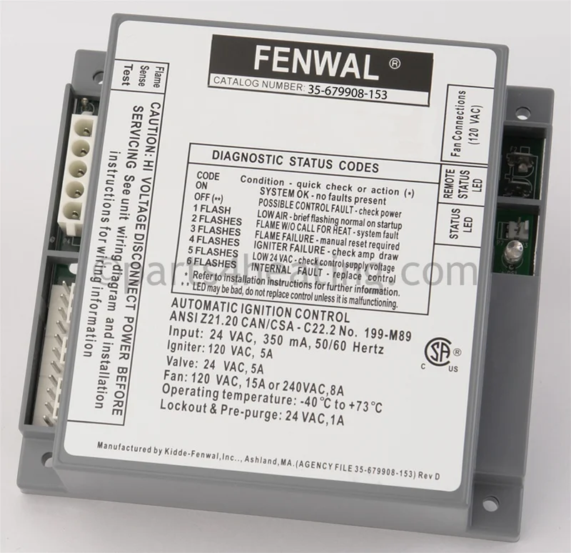 Kidde-Fenwal35-679908-15324 VAC Proven Hot Surface Ignition Control Board With Blower Relay