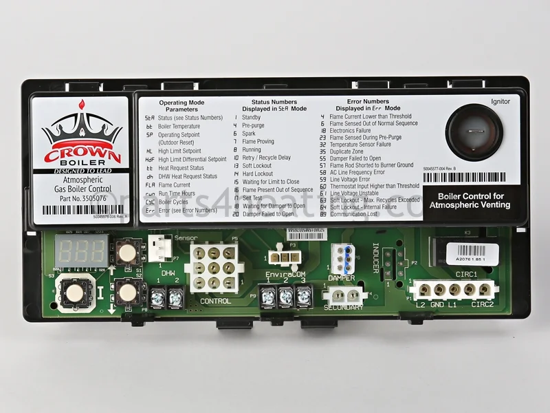 Velocity Boiler Works3505076Integrated Control Board Board For Atmospheric Boiler