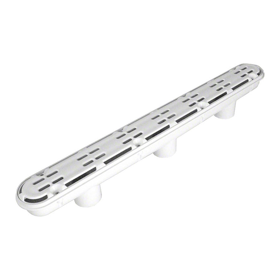 32 Inch Channel Drain Anti-Entrapment Suction Outlet Cover With PVC 3-Port Manufactured Sump - White