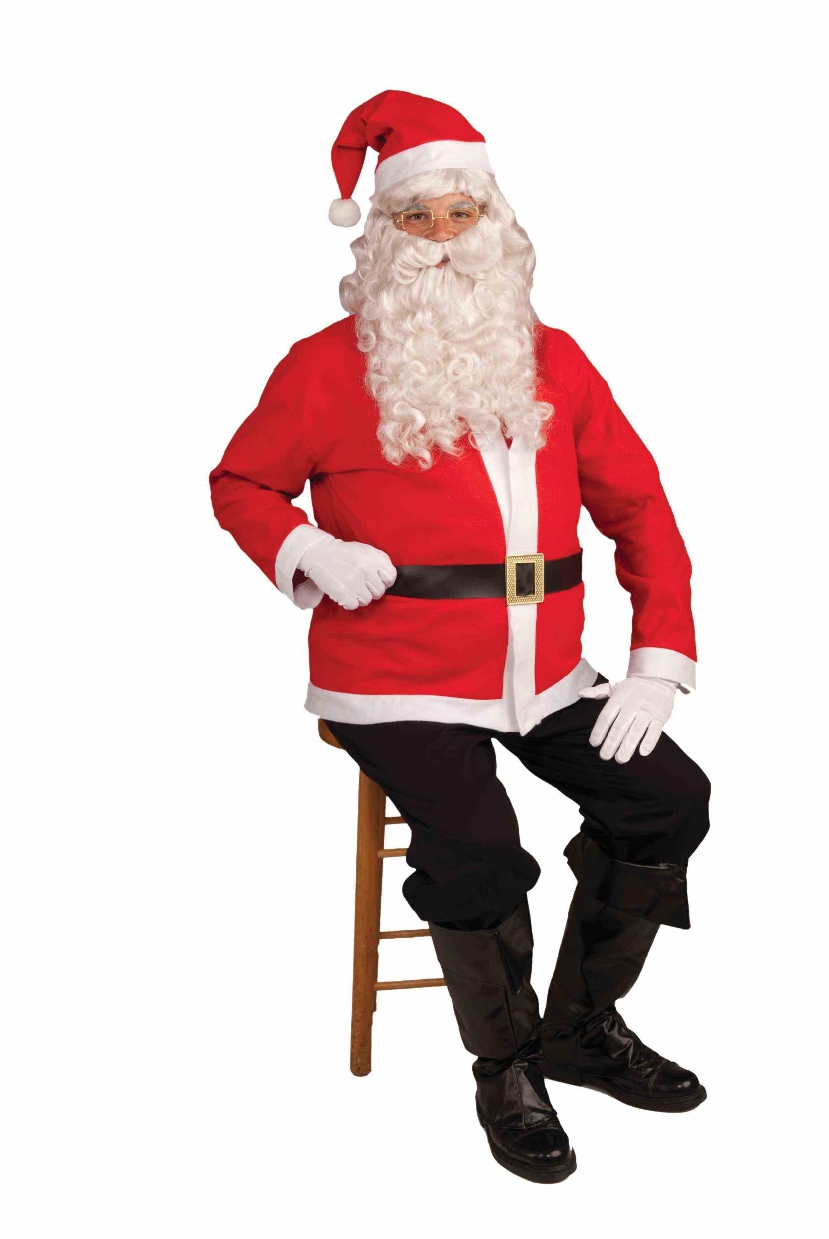 Red Santa Clause Jacket Set Adult Costume