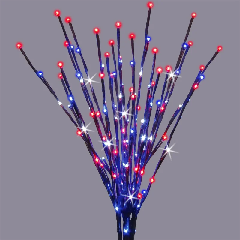 36" Twinkling LED Patriotic Light Burst Ground Stake