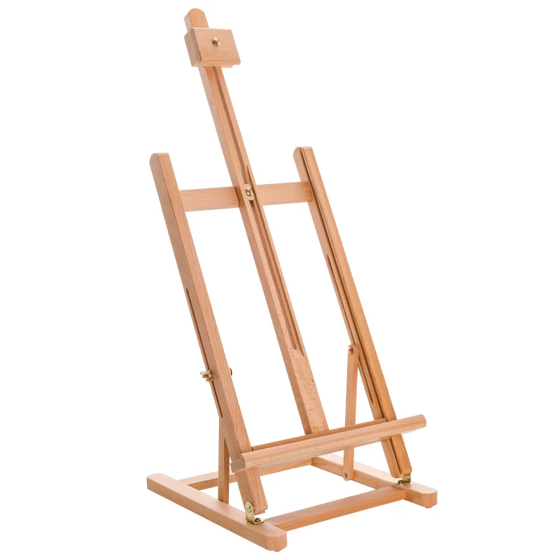 38" High Wooden H-Frame Studio Tabletop Easel for Painting - Adjustable Artist Table Top Easel, Holds Up to 22" Canvas - Small Portable Display Easel, Paint Canvas Stand
