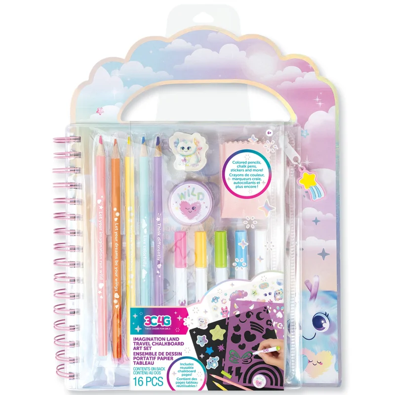 3C4G Imagination Land Chalkboard Travel Art Set - Tween Girls 6+
