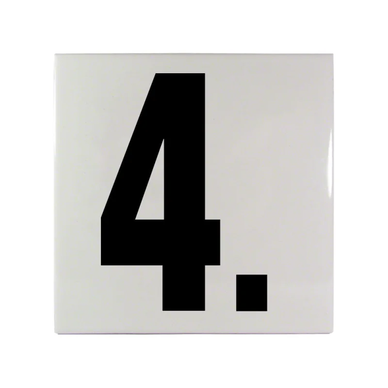 4. Ceramic Smooth Tile Depth Marker 6 Inch x 6 Inch with 5 Inch Lettering