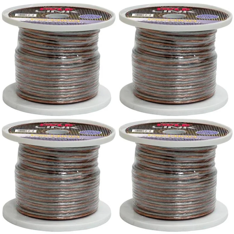 4) New Pyle PSC14100 100 ft. 14 Gauge Spool Audio Speaker Zip Wire