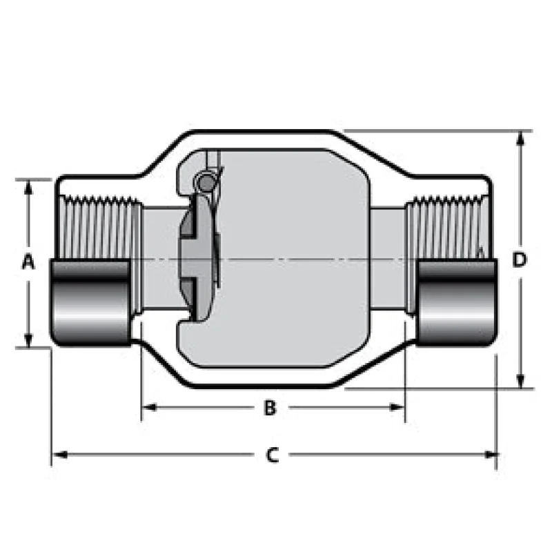 4" PVC Clear Utility Spring Check Valve -Threaded (S1580C-40F)