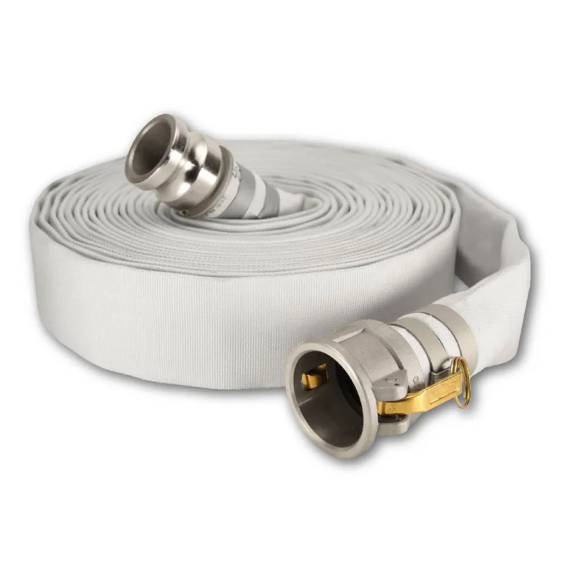 4" x 50 Feet Single Jacket Camlock Hose White (Aluminum)