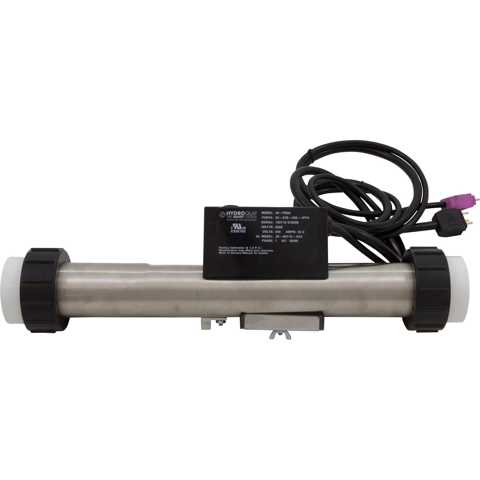 Heater, FloThru, HQ PS Elec,230v, 5.5kW, w/Long Cord, Slide