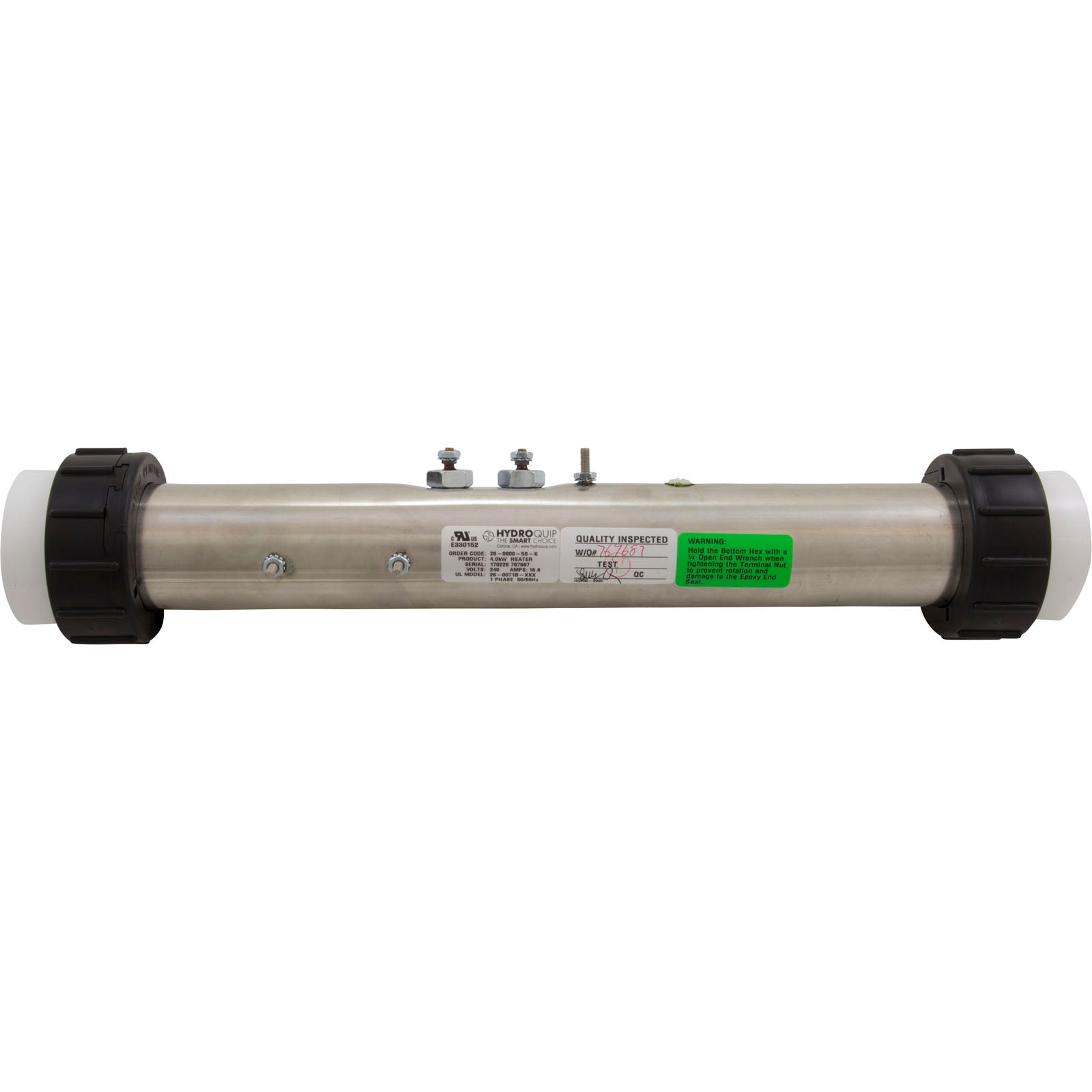Heater, FloThru,Gecko SClass Repl,15"x2-1/4",230v,4.0kW,Gen2