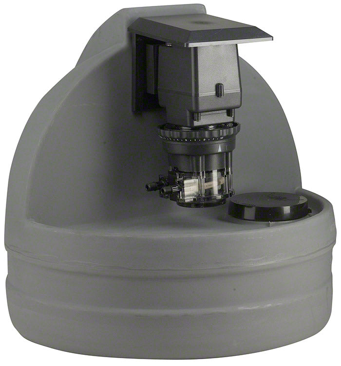 7.5 Gallon Gray Chemical Tank With 45M1 Adjustable Pump - 25 PSI 3 GPD 120 Volt - 1/4 Inch Standard Tubing
