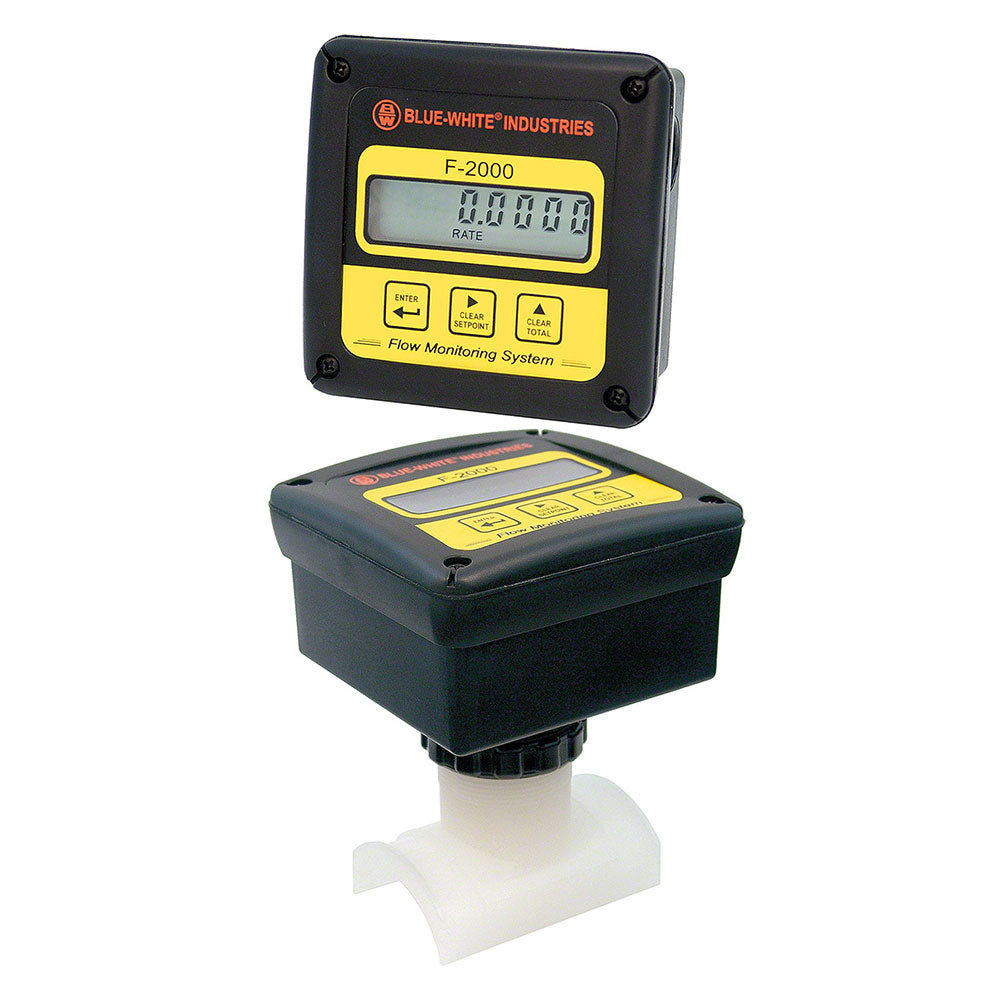 F-2000RTP Digital Paddlewheel Flow Meter - 8 Inch Sch 40 Saddle Mount - Battery 400-4000 GPM Remote