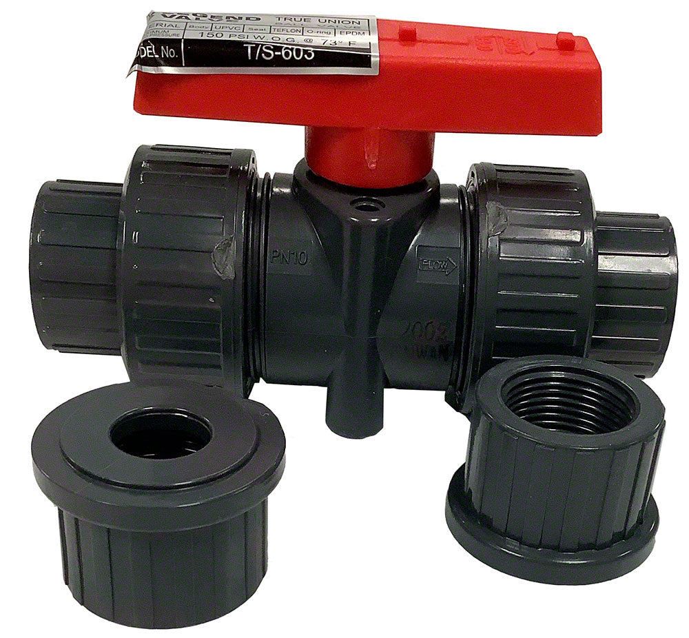 True Union T/S-603 PVC Ball Valve - 3/4 Inch FNPT x Solvent