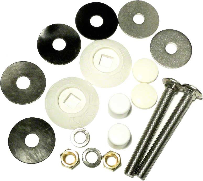 Residential Diving Board Mounting Kit 1/2 x 4-1/2 Inch Bolts - Stainless Steel - White