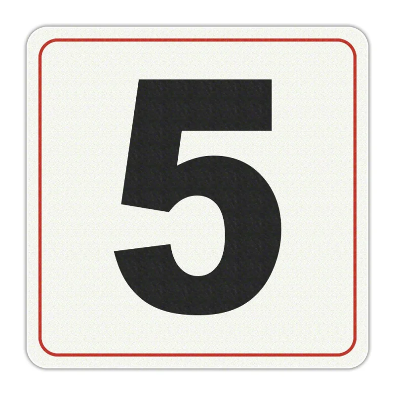 #5 - Adhesive Depth Marker - 6 Inch x 6 Inch with 4 Inch Lettering