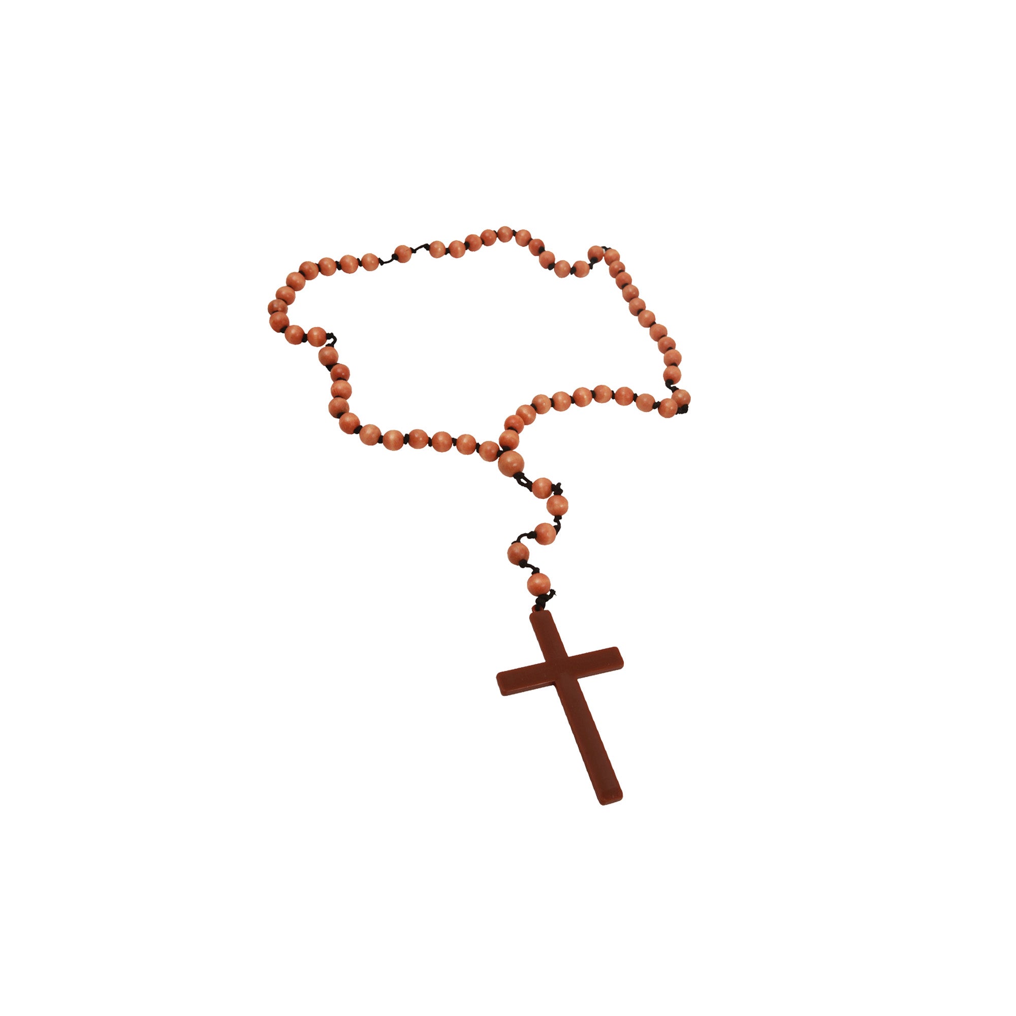Catholic Religious Wooden Rosary Beads Necklace