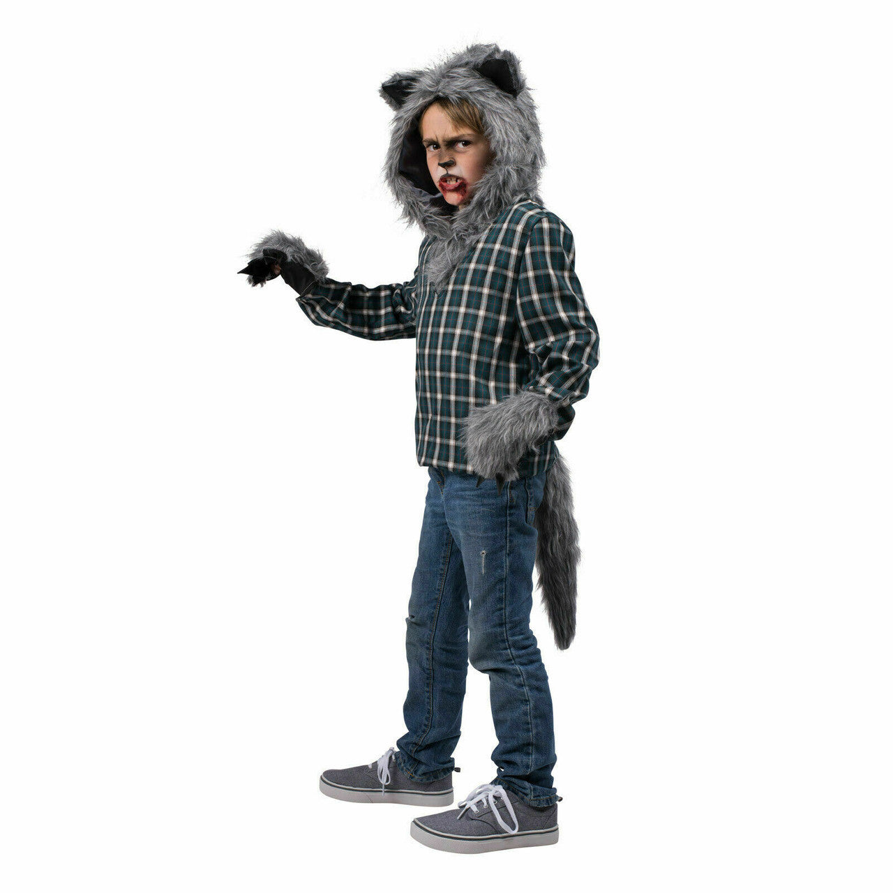 Seeing Red Children's Werewolf Fur Hood Tail Glove Costume Accessory Kit 10100C