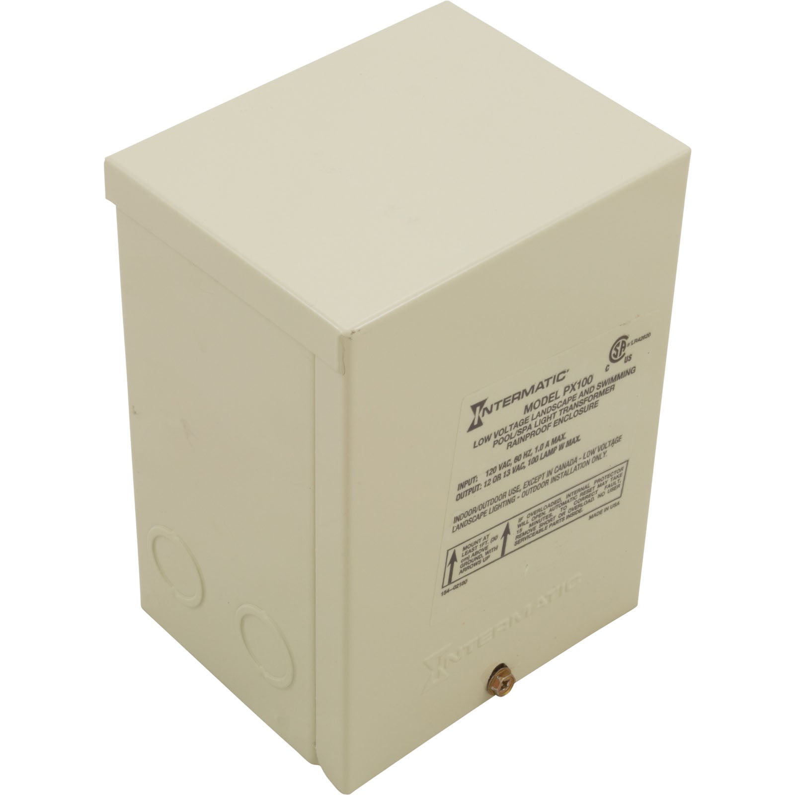 Transformer, Intermatic, 115v, 12v/13v, 100w, Beige, Steel