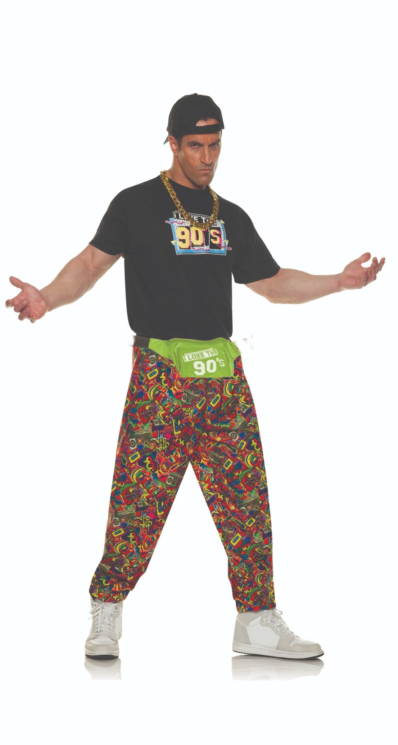 Underwraps 90's Baggy Pants Men's Costume Standard One Size Multicolor