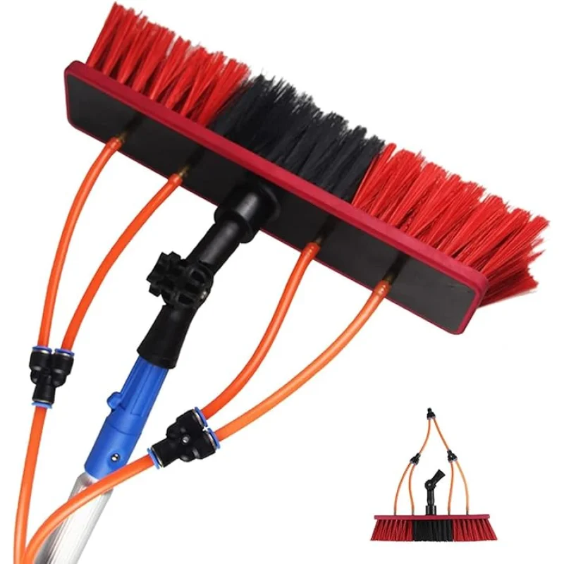 5m Window Cleaning Telescopic Pole, Water Fed Extendable Brush, Suitable for Cleaner Conservatory Roof Photovoltaic Panel Cleaning Extendable Solar Panel Roof Cleaning Tools