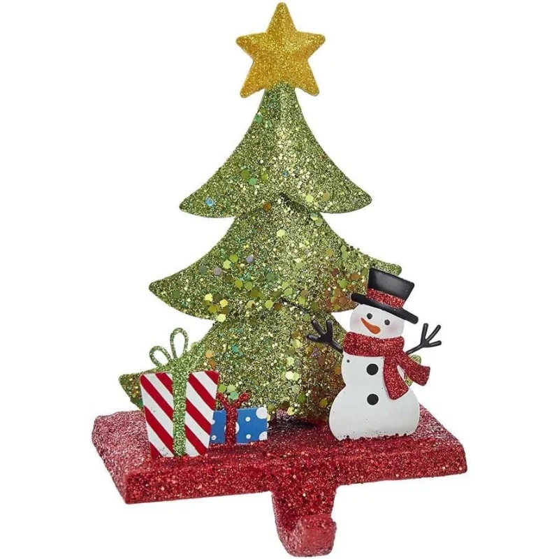6.5" Christmas Tree Glitter Base Stocking Hanger