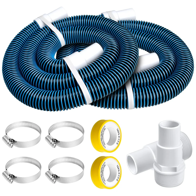 6 Ft Above Ground Pool Hoses for Hayward Filter Pump, 1-1/2" Pool Pump Hose Connector Hose Replacement Kit2 Pack)