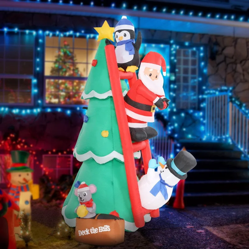 6' Tree with Santa & Friends Christmas Inflatable