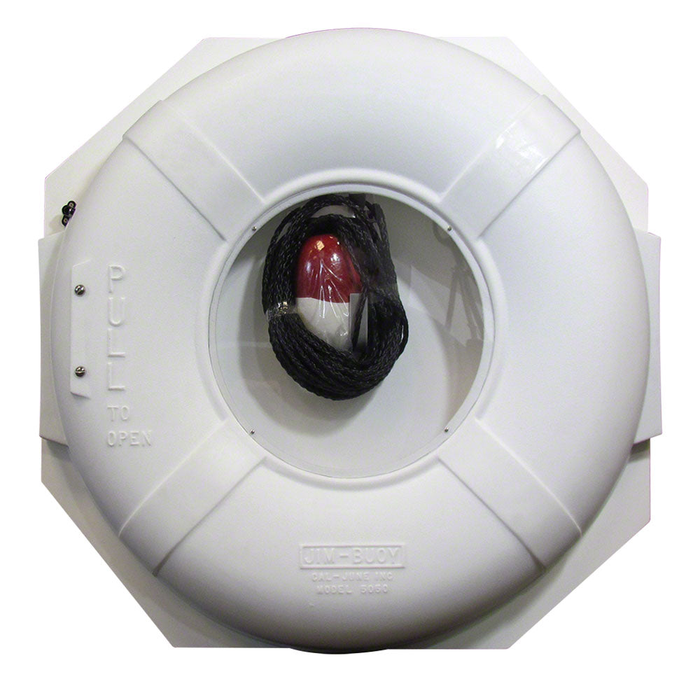 Life Ring Buoy Cabinet for 24 Inch Life Ring - Includes Throw Line and Bracket