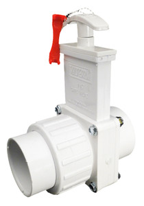 Valterra White PVC Gate Valve 1.5" Slip x 1.5" Union with Gate Keeper, 6114X