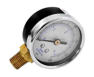 Baker-Hydro .25" NPT Pressure Gauge, 0-60 Psi, 30B3000