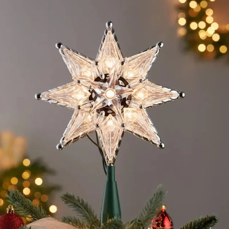 8" UL 10-Light Clear Treetop Star