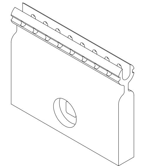 APC MC0406 Under Track Sew On Glider/Slider Large Channel - For Sewn On Applications