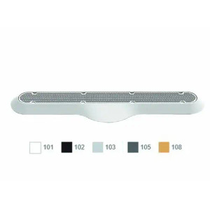 AquaStar 32" White Channel Drain Debris Catcher Suction Outlet Cover with 3-Port Sump, 32CDLT101